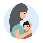 Mother holding a baby